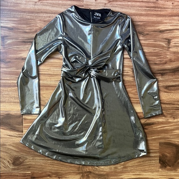 5 Zara Kids Holiday Bundle Sequined Dress Cable Knit Sweater Sparkly size 8-9 - Picture 8 of 12